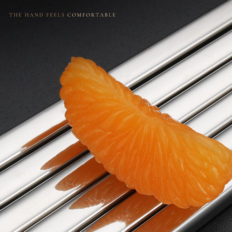 Набор палочек для еды из пищевой нержавеющей стали, бытовые палочки для еды, высококачественные, толстые, нескользящие, антиглажные, подарочные, 316L, 304, 5 пар
