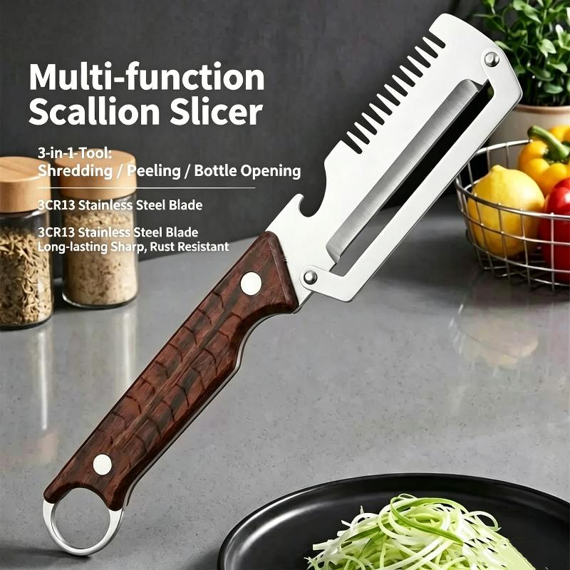 1PC Multifunctional Onion Slicer Sharp Rustproof Stainless Steel Blade For Kitchen Shredding Peeling Bottle Opening7