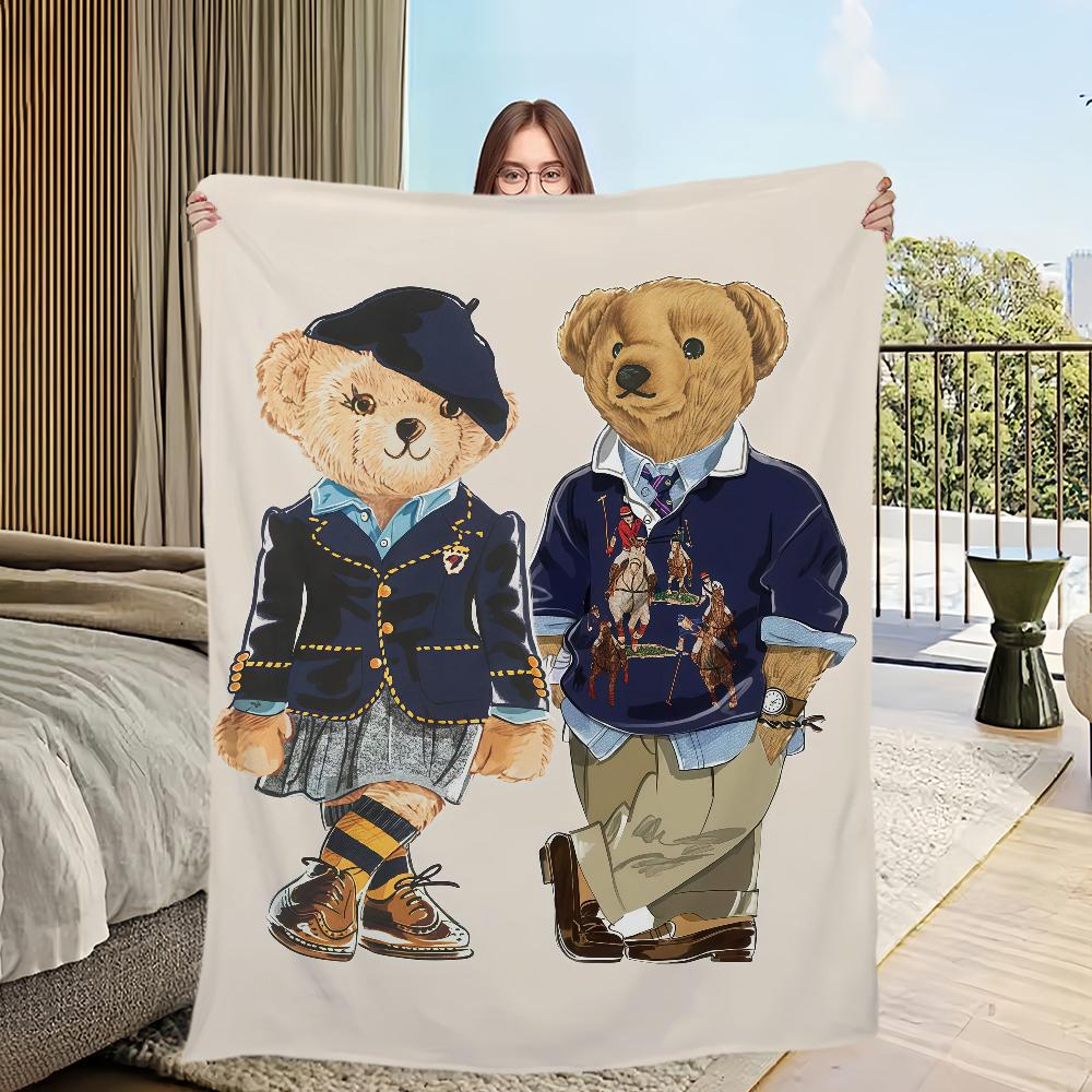 Fashion P-Polo B-Bears Luxury Blanket Soft Comfortable Nap Plush Suitable For Iiving Room Office Bedroom Birthday Home Kid Gift