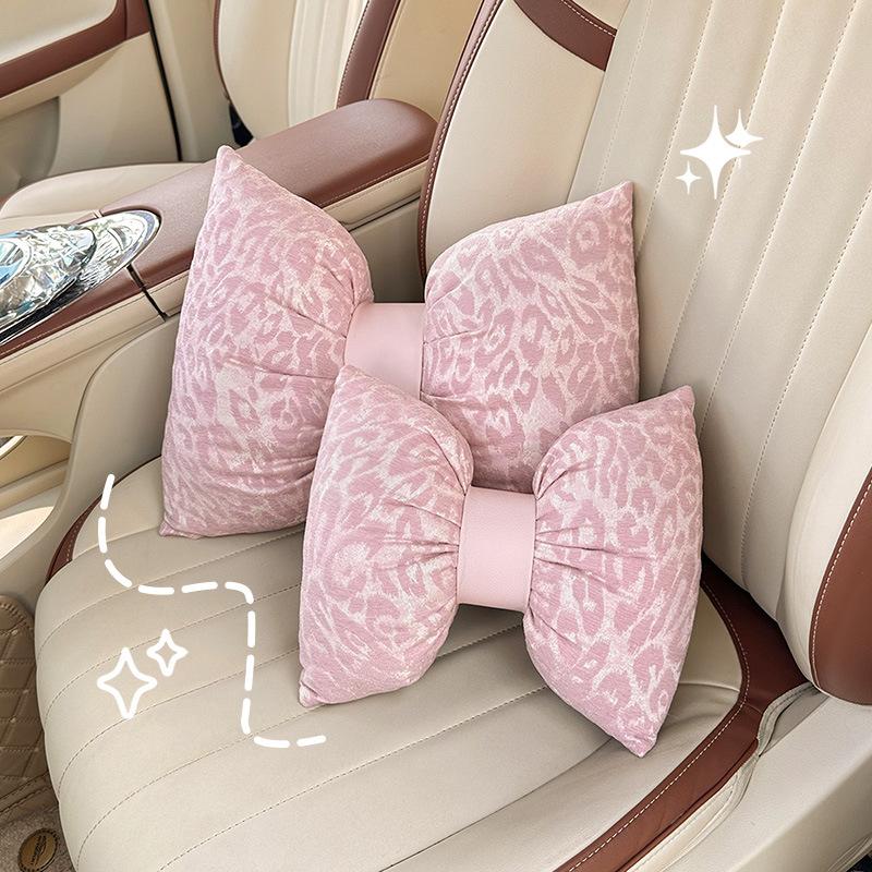 Автомобильный подголовник и подушка для шеи с леопардовым принтом, удобная автомобильная мягкая и комфортная подушка для шеи, товары для салона автомобиля