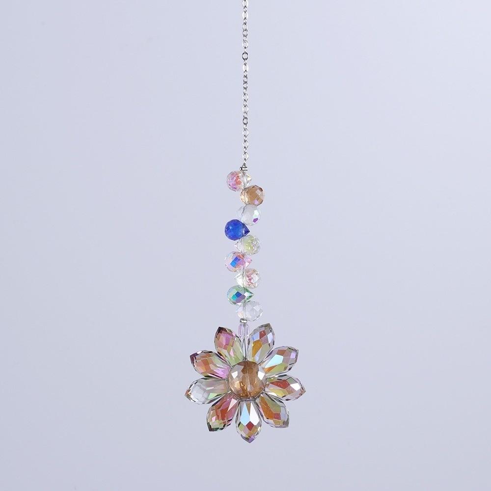 Colourful Rainbow Maker Exquisite Artificial Crystal Suncatcher Flower Sun Catcher Outdoor