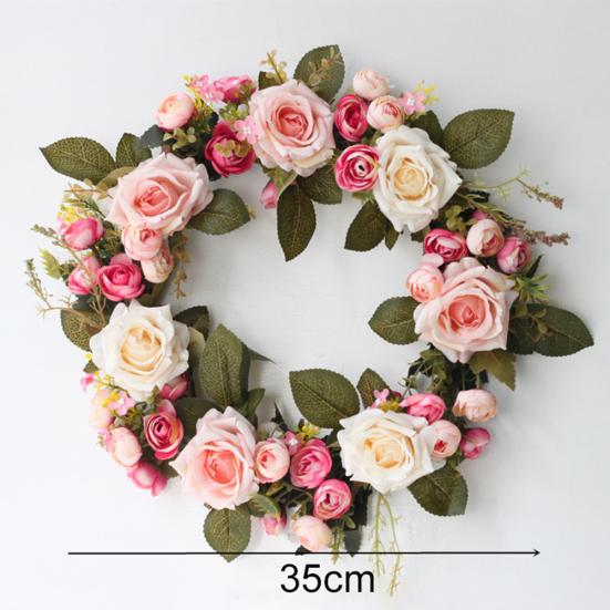 Искусственный цветок розы венок окно дверь украшение орнамент витрина гирлянда