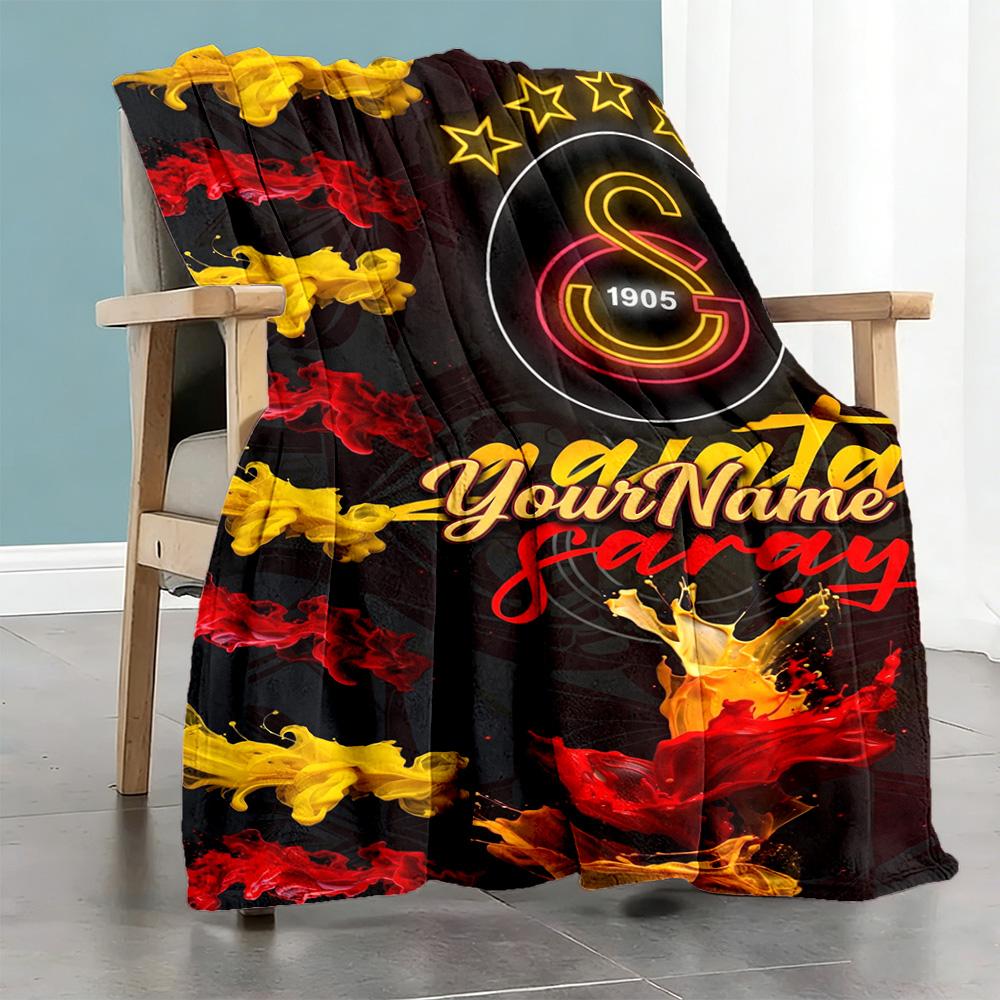 Galatasaray Customize Text Blanket Lightweight Customizable Blanket Durable Comfort Versatile For Office Chair Couch Living Room Office