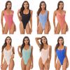 Womens Sleeveless High Cut Thong Leotard Bodysuit Underwear Swimsuit Bathing Suit