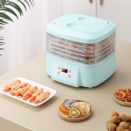 Машина для сушки продуктов с воздушным потоком 360 градусов, 6 лотками, 24-часовой таймер, бесшумная работа, контроль температуры, сушилка для фруктов, мяса и овощей