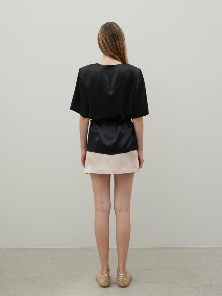 Bundak Saints Wool Silk Mini Skirt Sheer Pink