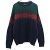 90s Wool Old Nordic Pattern Long Sleeve Sweater M Navy Other Knit Men's Used