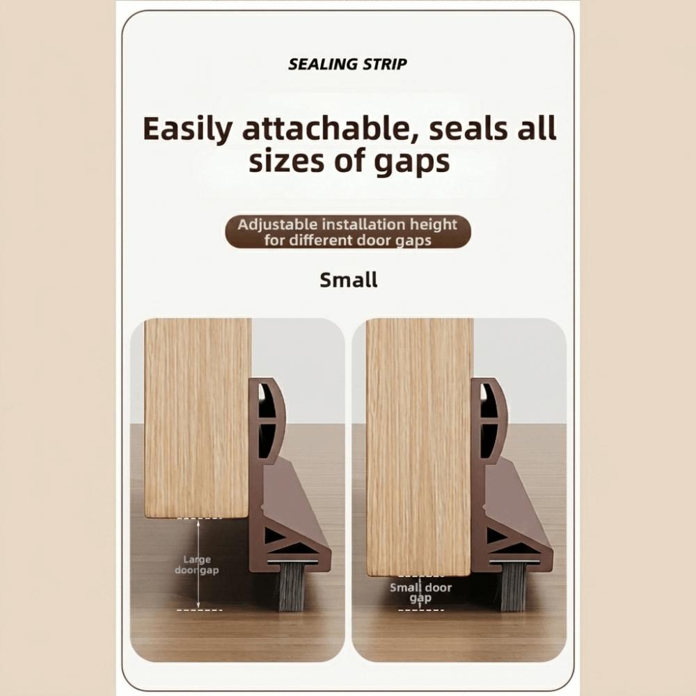Brush Edge Draft Stopper TPE Door Sweep Removable Door Bottom Seal Indoor Bedroom