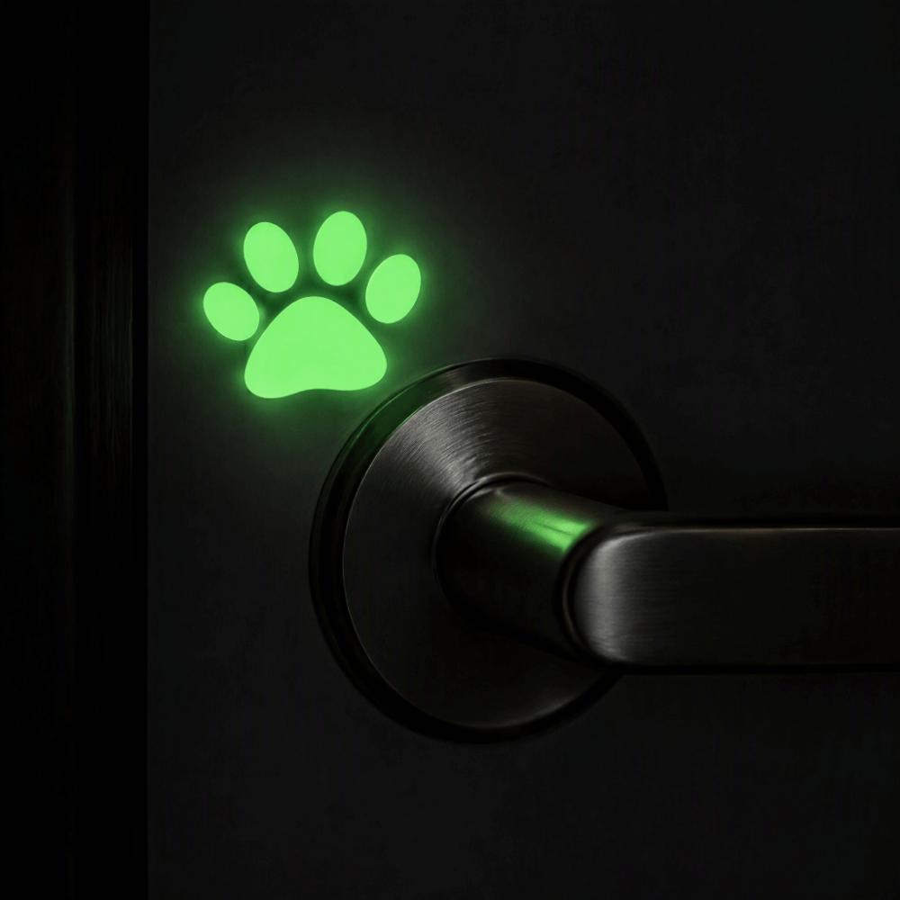 10/20Pcs Self-adhesive Fluorescent Paw Wall Sticker Creative Glowing Window Sticker Home Decor