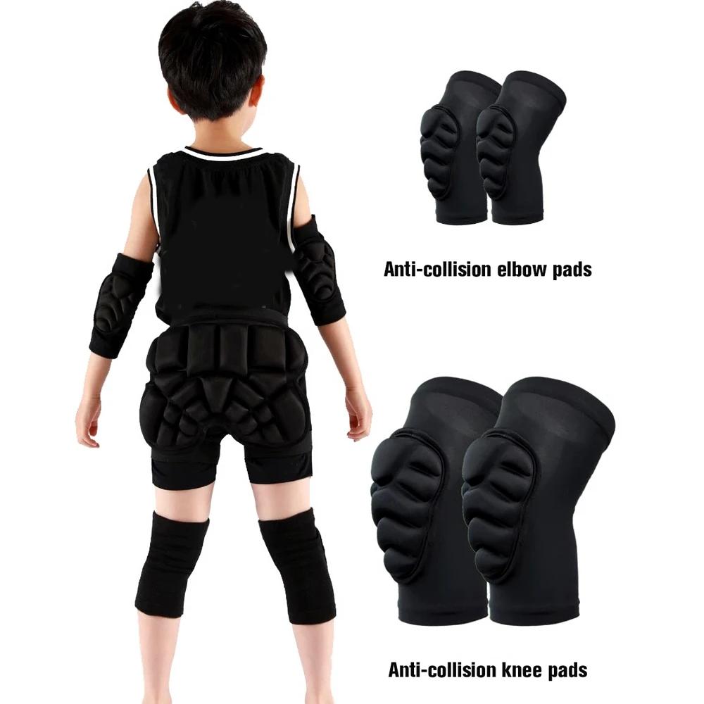 1Pair Thick Sponge Knee Pads Elbow Sleeves Avoidance Sport Kneepad Football Volleyball Knee Brace Support for Kids Child Youth