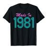 Made In 1981 Cool Retro T-shirts for Men Funny 80s Tshirt 2023 Latest Japan Style Top T-Shirts Cotton Mens Tops Shirts Gothic