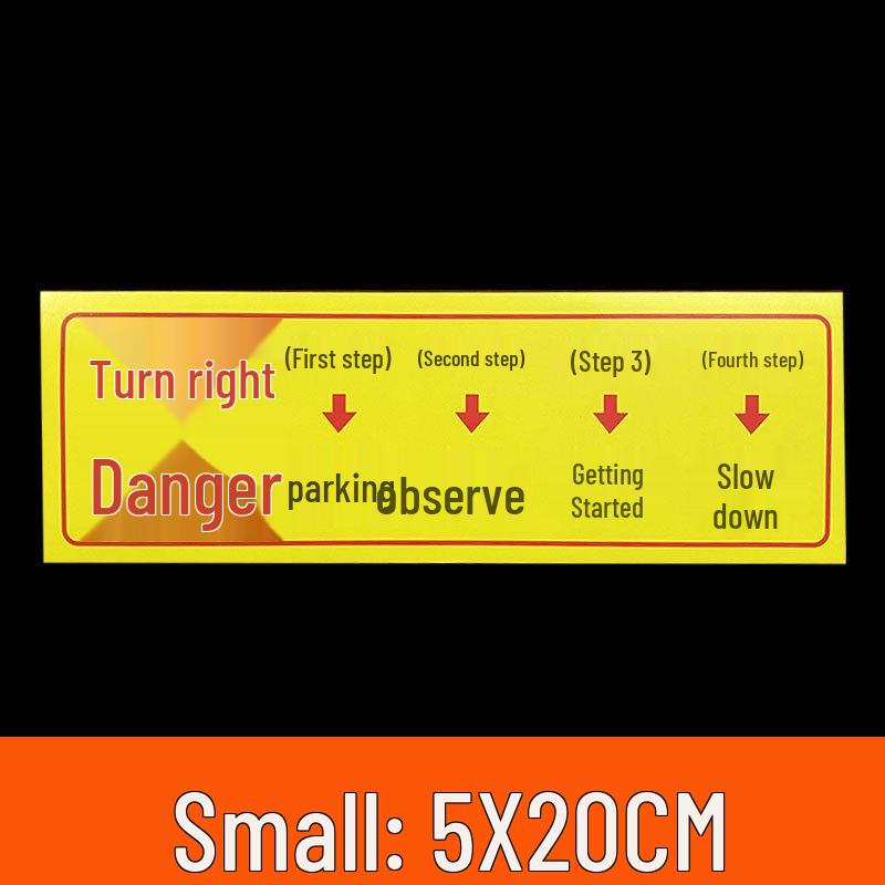 Reflective Warning Sticker: Right Turn, Stop, Truck Blind Spot, Parking, Yielding, Danger