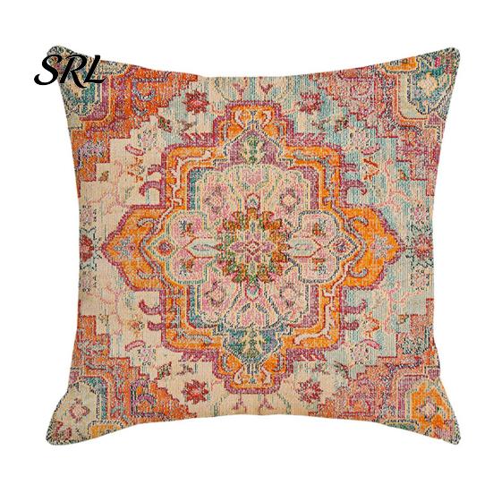 Hidden Zipper Pillowcase Boho Throw Pillow Covers, 18 x Inch Bohemia Case Ethnic Style Cushion Case, Decorative for Sofa Couch Cover