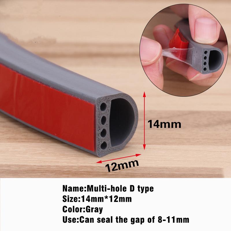 New 6M Silicone Rubber Weather Strip I/E/D Type Seal Strip for Doors Windows Self Adhesive Anti Collision Soundproof Waterproof