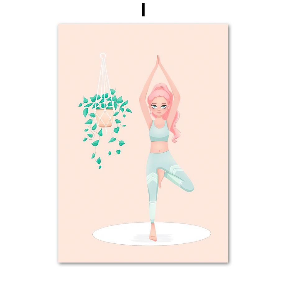 Поза дерева для йоги, скандинавский постер, Мальдивы, шляпа от солнца для серфинга, пляжная девушка, настенная живопись, холст, картина, домашний декор, фотографии для гостиной