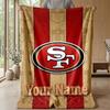 San Francisco 49ers Custom Flannel Throw Blanket Print Your Name Text Soft Warm Blanket Holiday Present