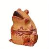 1pc Frog Incense Coils Burner Ceramic Handicrafts Incense Holder Home Fragrance Decor Purple Clay Censer (Without Incense)
