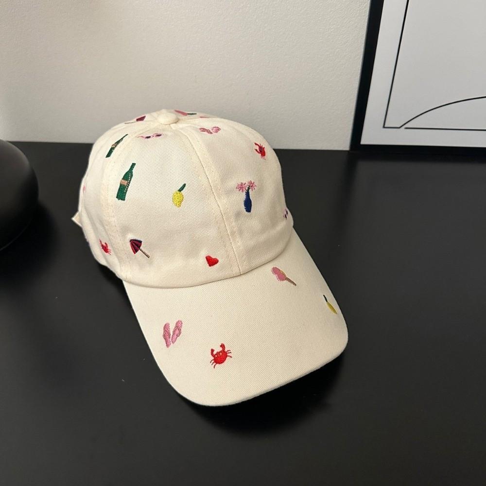 Cute Crab Embroidered Baseball Cap Casual Sun Protection Hat High Quality Duck Tongue Hat Outdoor