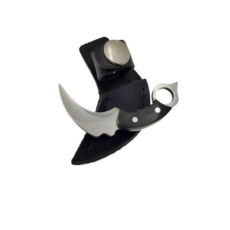 Swayboo, брелок с деревянной ручкой из нержавеющей стали, нож-когти, крошечный мини-портативный нож EDC с фиксированным лезвием, нож для рукоделия, подарок с кожаным чехлом