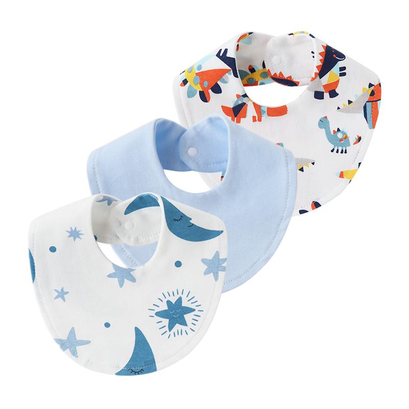 3Pcs Baby Cotton Bibs Burp Cloth Cartoon Print Infant Saliva Towels for Girls Boys Newborn Bib Toddler Stuff Baby Accessories