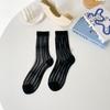 Glass Stockings Season Girl Mid-Tube Socks Tide Polka Dot Black And White Cute Crystal Stockings Calf Socks Trendy