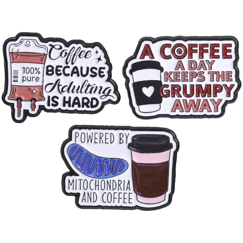 2-7pcs/set Punk Animal Enamel Pins Rock Cats Flork Coffee Brooch Overthink Gothic Raven Badges Cool Slang Cowgirl Jewelry