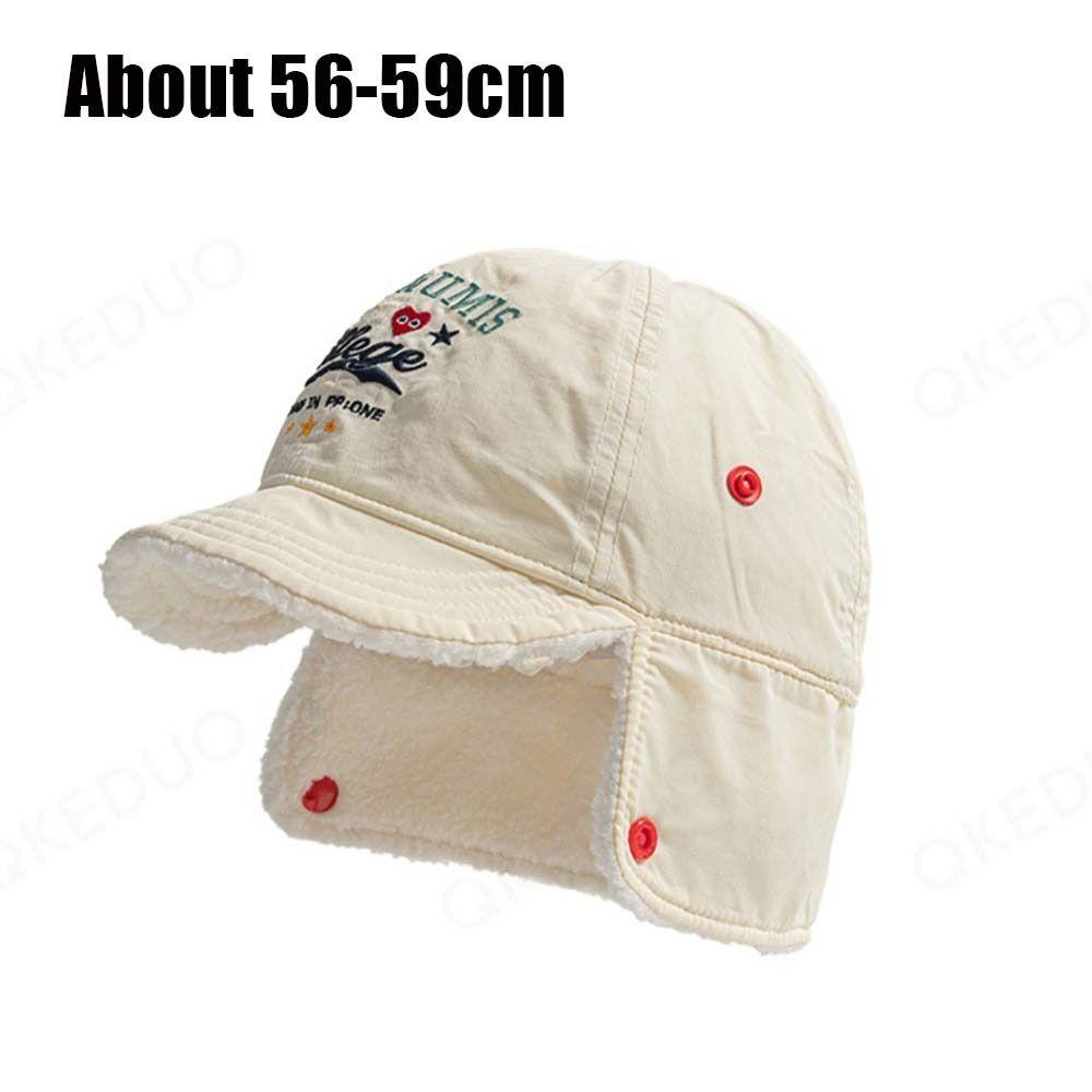 Embroidery Warm Plush Hat Faux Fur Plush Baseball Cap Retro Ear Protection Hat  Outdoor