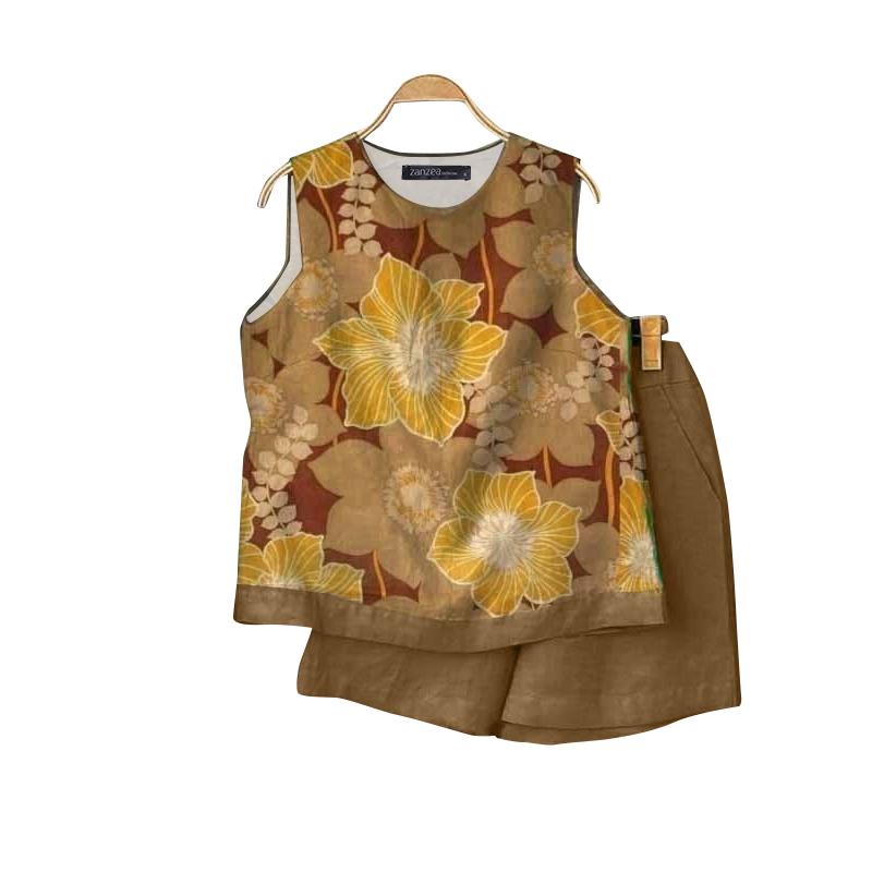ZANZEA Женские топы и шорты с принтом, повседневные комплекты из двух предметов