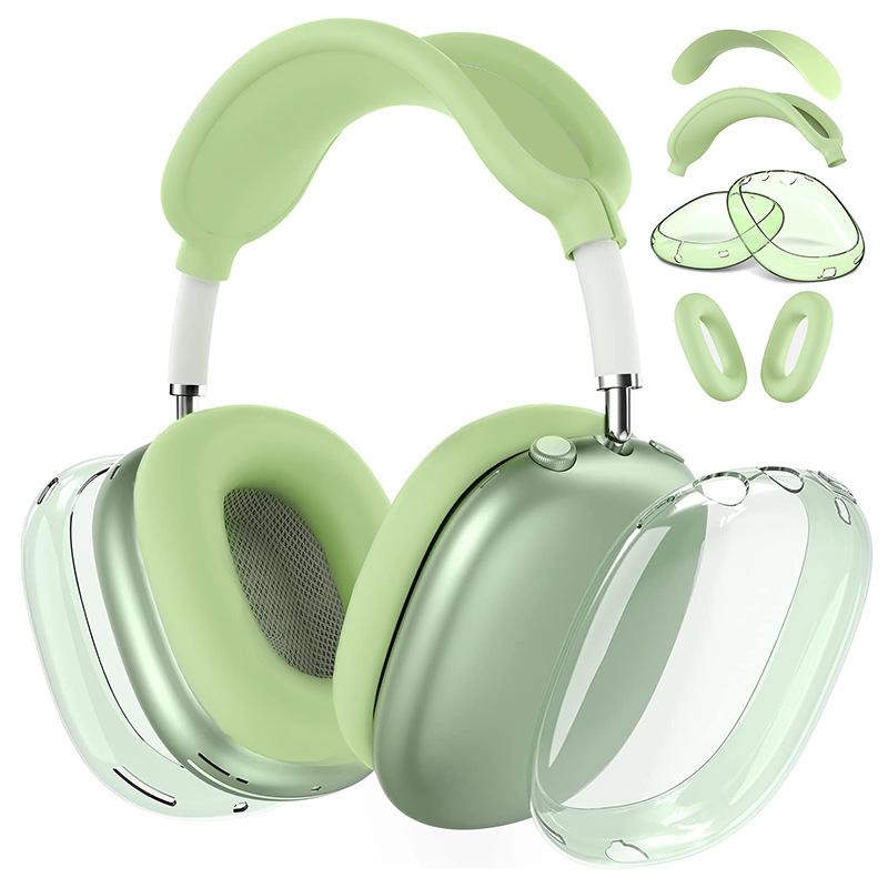 Защитный набор 4-в-1 для AirPods Max 1/2 - Прозрачные амбушюры + Силиконовое оголовье и амбушюры