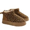 Леопардовые женские зимние ботильоны на плоской подошве, туфли на платформе, тренд 2025 года, теплые короткие плюшевые зимние ботинки для женщин, повседневные прогулочные ботинки Mujer