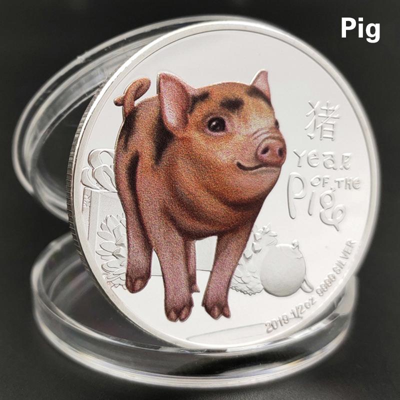12 стилей коллекции знаков зодиака Памятные монеты Рельефные монеты Животные Раскрашенные копии Поделки AVE