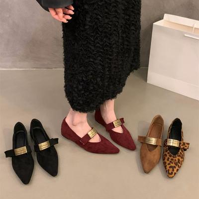 Мода Мода Универсальная Женская Обувь 2025 Осень Новая Остроносая Обувь на Плоской Подошве Простые Женские Туфли Мэри Джейн Противоскользящая Женская Повседневная Обувь