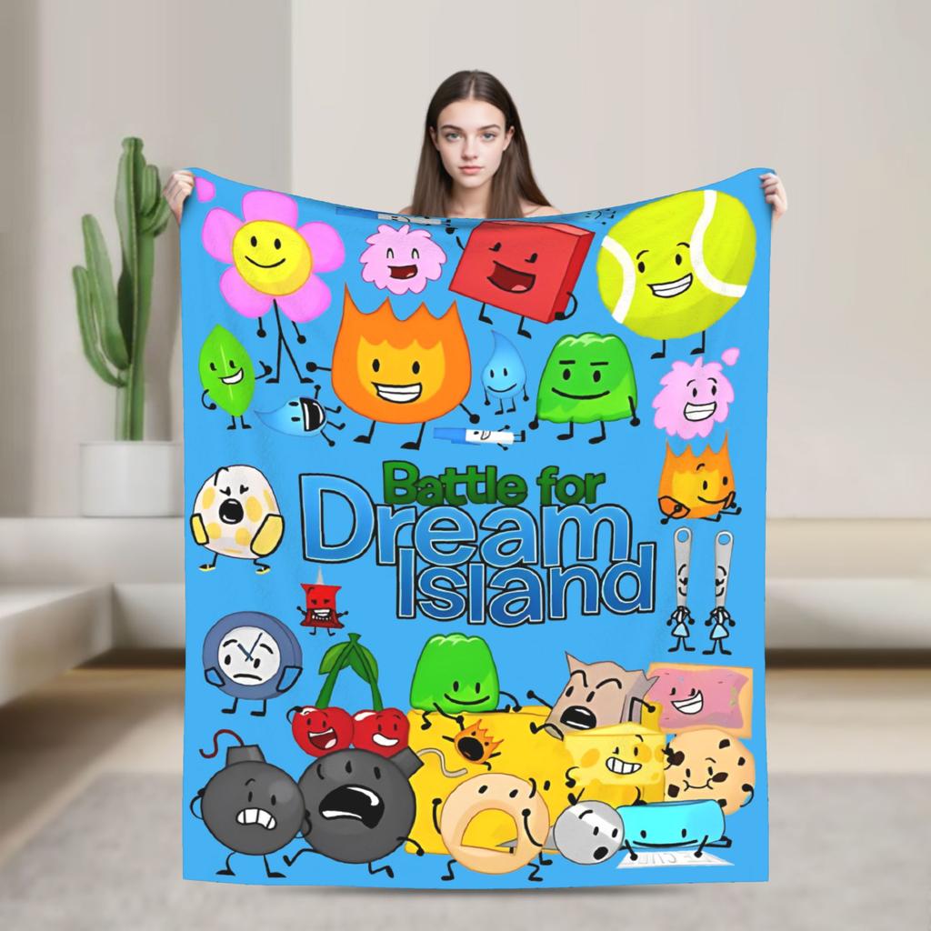 Cute Fan BFDI Animated Blankets Wool Funny Warm Throw Blanket for Chair Covering Sofa Autumn/Winter