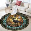 Prehistoric Glass Round Area Rug Under Office Chairs Bedroom Living Room Home Decor