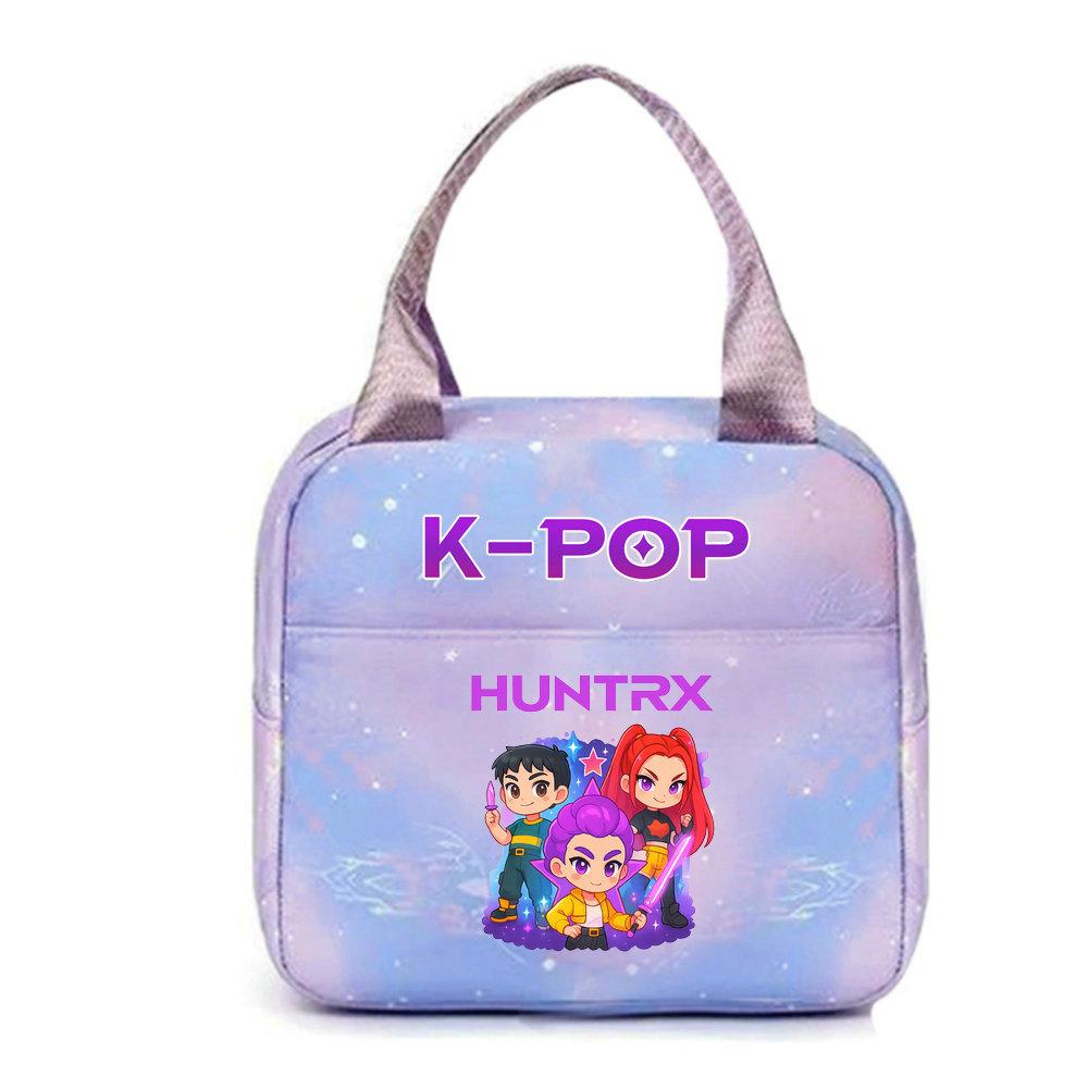 KPop Охотники на демонов Офисные работники С сумкой для обеда Портативная термосумка Большой емкости Сумка для обеда Наплечная сумка Двойного назначения