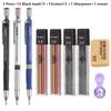 2.0mm 2B Mechanical Pencils Automatic Drawing Pencils with Color/Black Lead Refills Ideal for Student Sketch&School Stationery