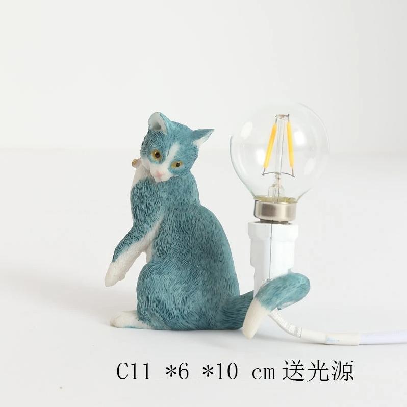 Animals Table Lamp Nordic Children's Bedroom Resin Cat Table Light  Bar Table Light Home Decor Night Light Lighting Fixtures