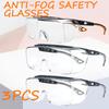 3pcs Anti-fog Safety Glasses Transparent Lens Blue Light Blocking Unisex Protective Glasses