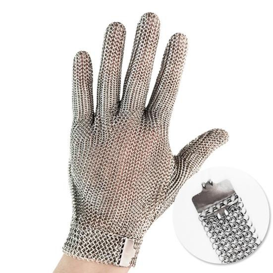 Yousheng Cut Resistant Glove Stainless Steel Mesh Metal Glove Adjustable Wrist Buckle Gloves Multi-Purpose Butcher Glove for Kitchen Cooking