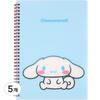 Sanrio Spring PP Cover Wired Note Cinnamoroll, Blue, 5 Pcs.