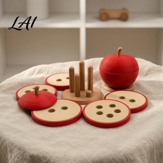 Stacking Puzzle Toy Kit Fruit Shape Toy Fine Motor Skills & Hand-eye Educational Game Coordination Training for Toddlers Boys Girls Hand Eye