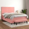 3137724 vidaXL Divan Bed with Mattress Pink 140x190 Cm Velvet