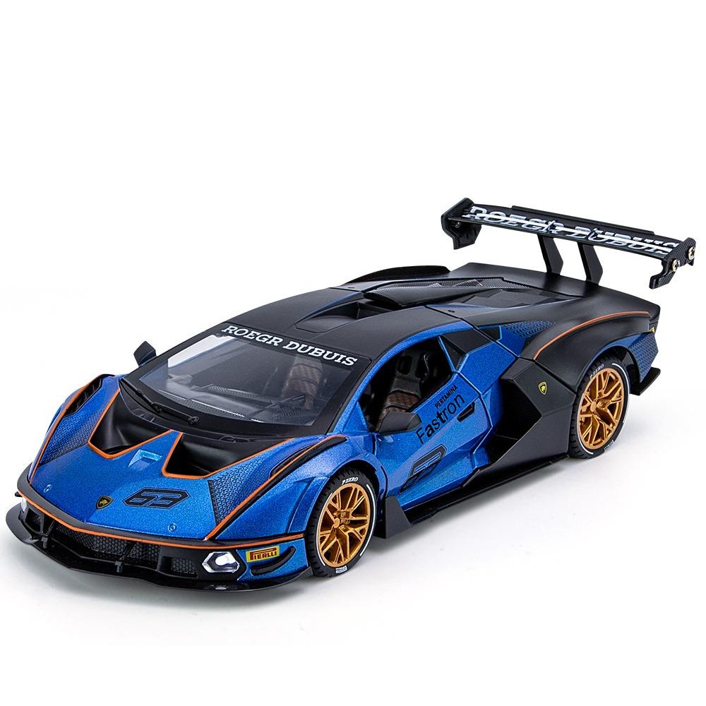 1/24 Lamborghini Essenza SCV12 сплава спортивная модель автомобиля литые металлические игрушечные транспортные средства коллекция моделей автомобилей имитация звука света детский подарок