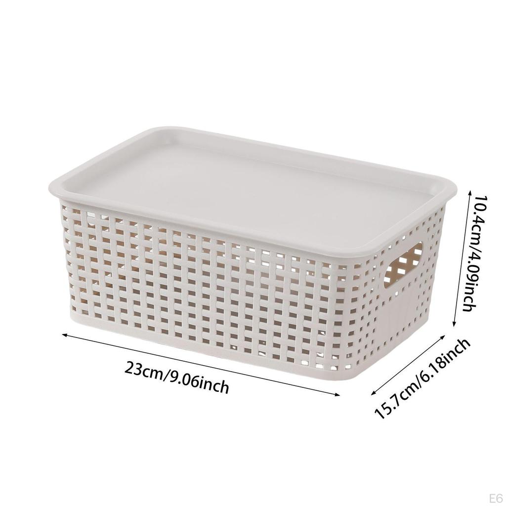 Плетеная корзина для хранения, контейнер для организации, офис, спальня, кладовая, стол