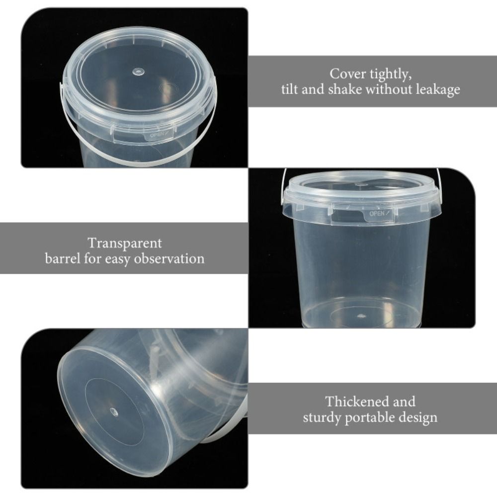 Food Buckets Plastic Bucket Container Clear Sealing Packaging Case Useful Storage Pail