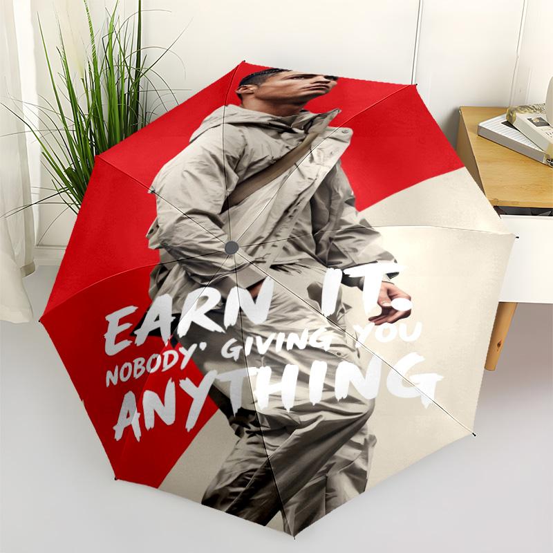 Cr7 Celebration Moment Compact Travel Automatic Umbrella Compact 8-Rib Design Lightweight Travel Essential Stylish Accessory Spiritual Gift