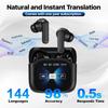Language Translation Earbuds Touch Control Bluetooth-compatible 144 Languages in-Ear LCD Touchscreen Real-Time Translator