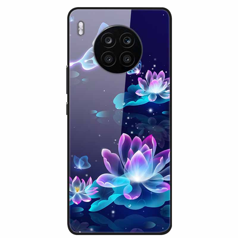 Закаленное Стекло Чехлы Для Honor 50 Lite Чехлы Защитные Модные Жесткая Задняя Крышка для Huawei Honor 50 Lite Чехлы для Телефона 50Lite Сумка