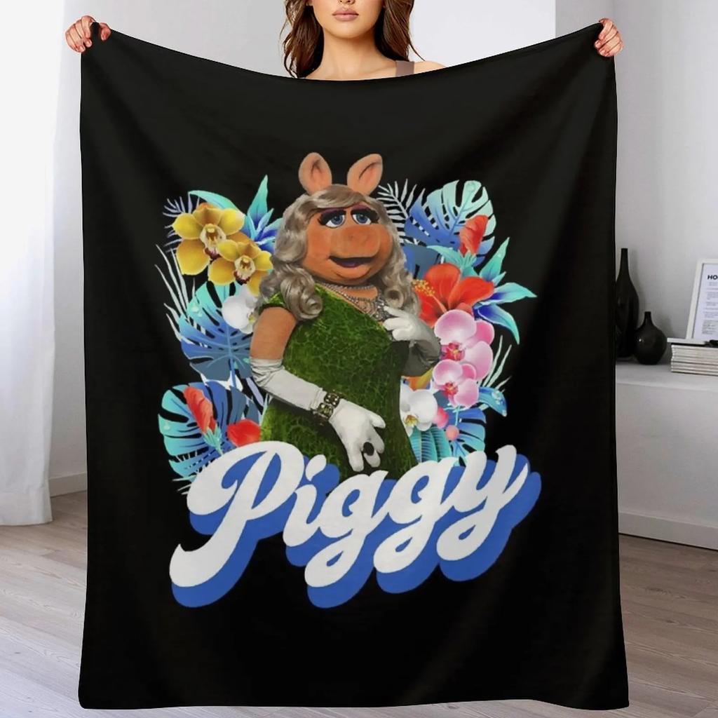 Miss Piggy Throw Blanket Fuzzy Plush Throw Blanket for Sofa Chair