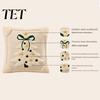 Winter Home Decor Throw Pillows Christmas Plush Pillowcase, 3D Embroidered Design Soft Pillow Covers Cover, Decorative Cushion Cover for Holiday Sofa